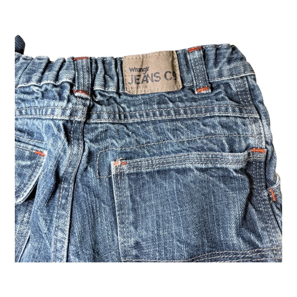 Wrangler Cargo Jeans Kids 3T Blue Denim Adjustable Waist Utility Workwear Pants - Picture 9 of 9